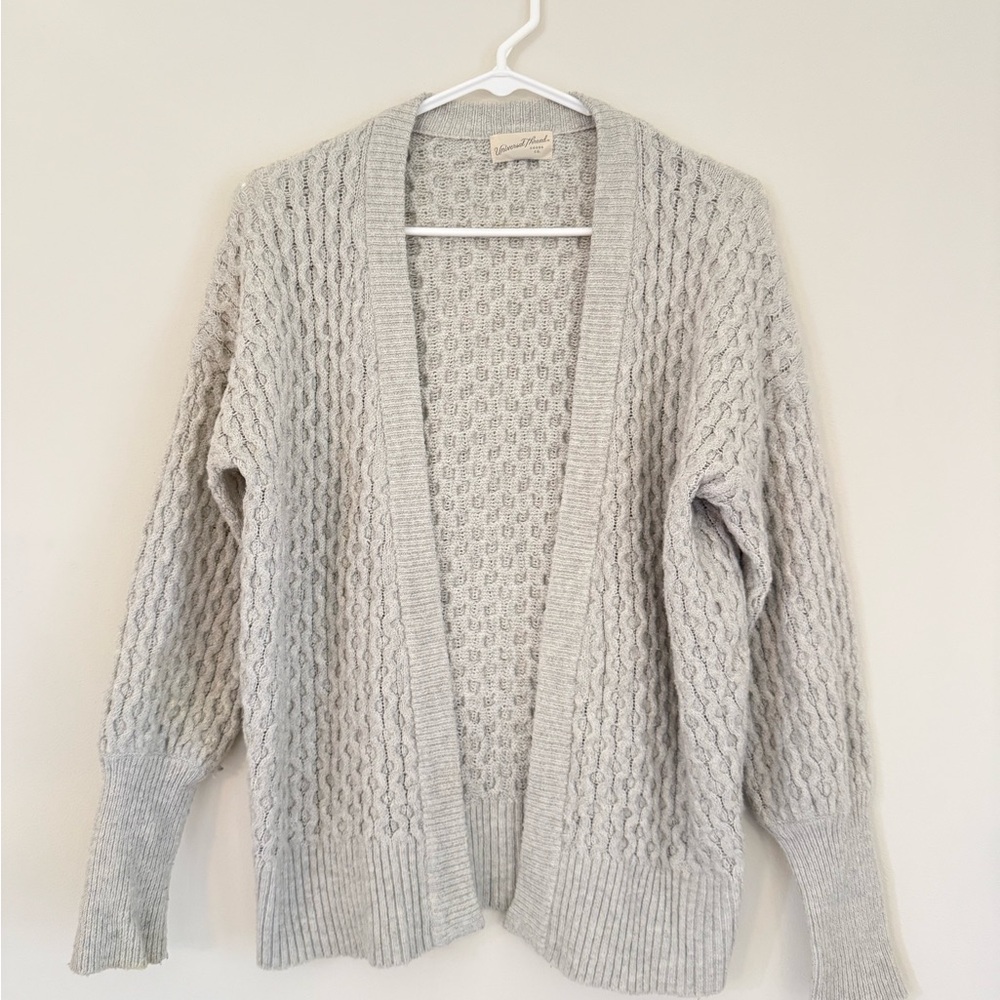 Cozy Gray Cable Knit Sweater